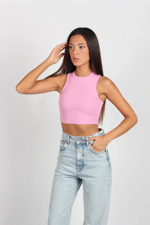 Dikiş Efektli Crop Top - Görsel 2