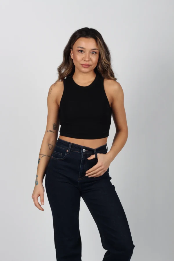 Dikiş Efektli Crop Top