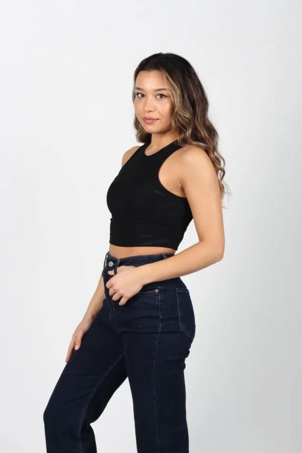 Dikiş Efektli Crop Top - Görsel 3