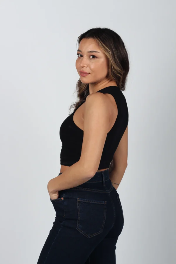 Dikiş Efektli Crop Top - Görsel 4