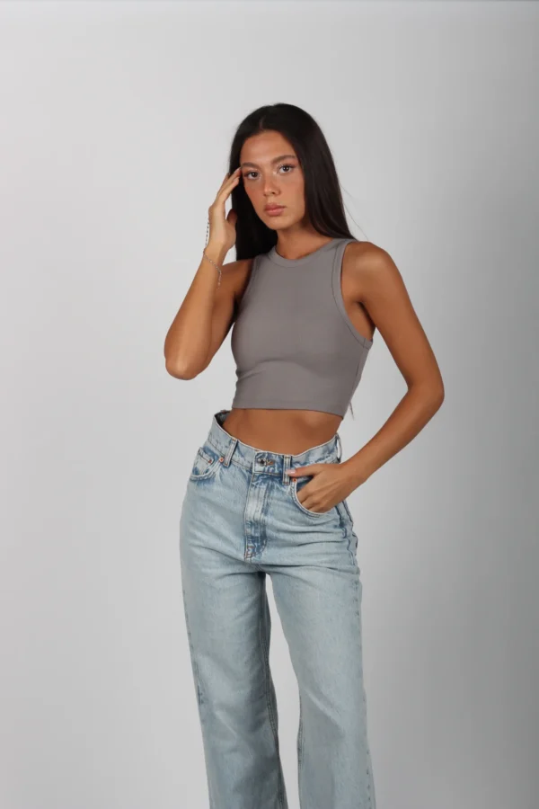 Dikiş Efektli Crop Top