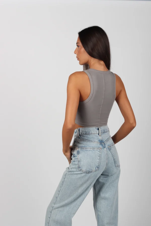Dikiş Efektli Crop Top - Görsel 4