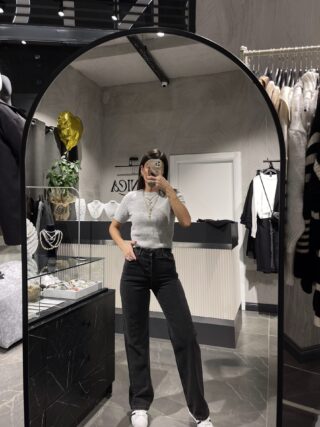 Wide Leg Denim Pantolon