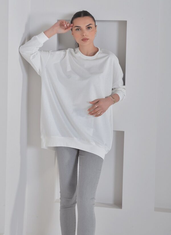 Ekru Kadın Sweatshirt