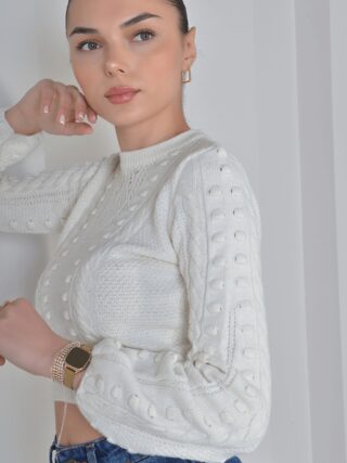 Orkide Ekru Crop Kazak