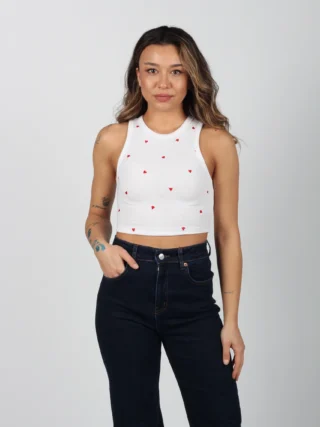 Kalp Nakışlı Crop