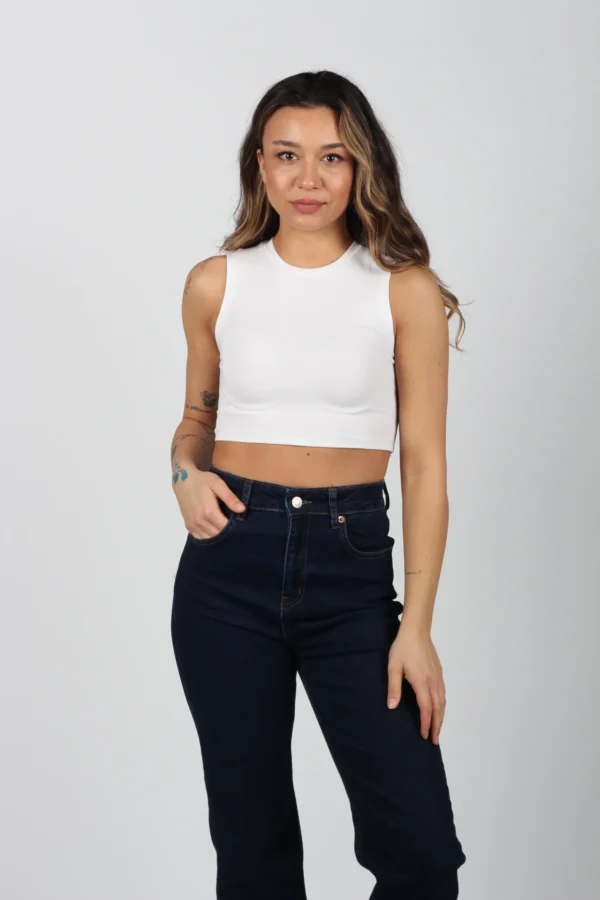 Dikiş Efektli Crop Top