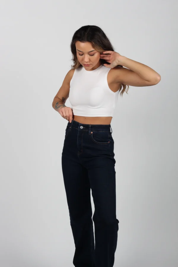 Dikiş Efektli Crop Top - Görsel 2