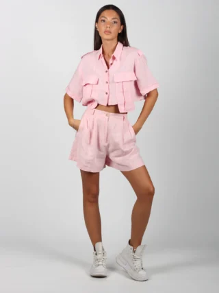 Keten Crop Gömlek