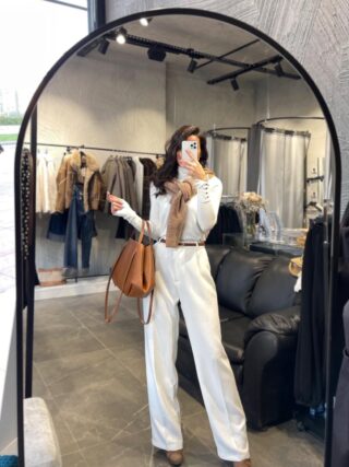 BEYAZ PALAZZO PANTOLON