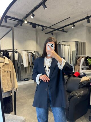 Oversize Blazer Lacivert