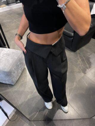 Beli Katlamalı Palazzo Pantolon